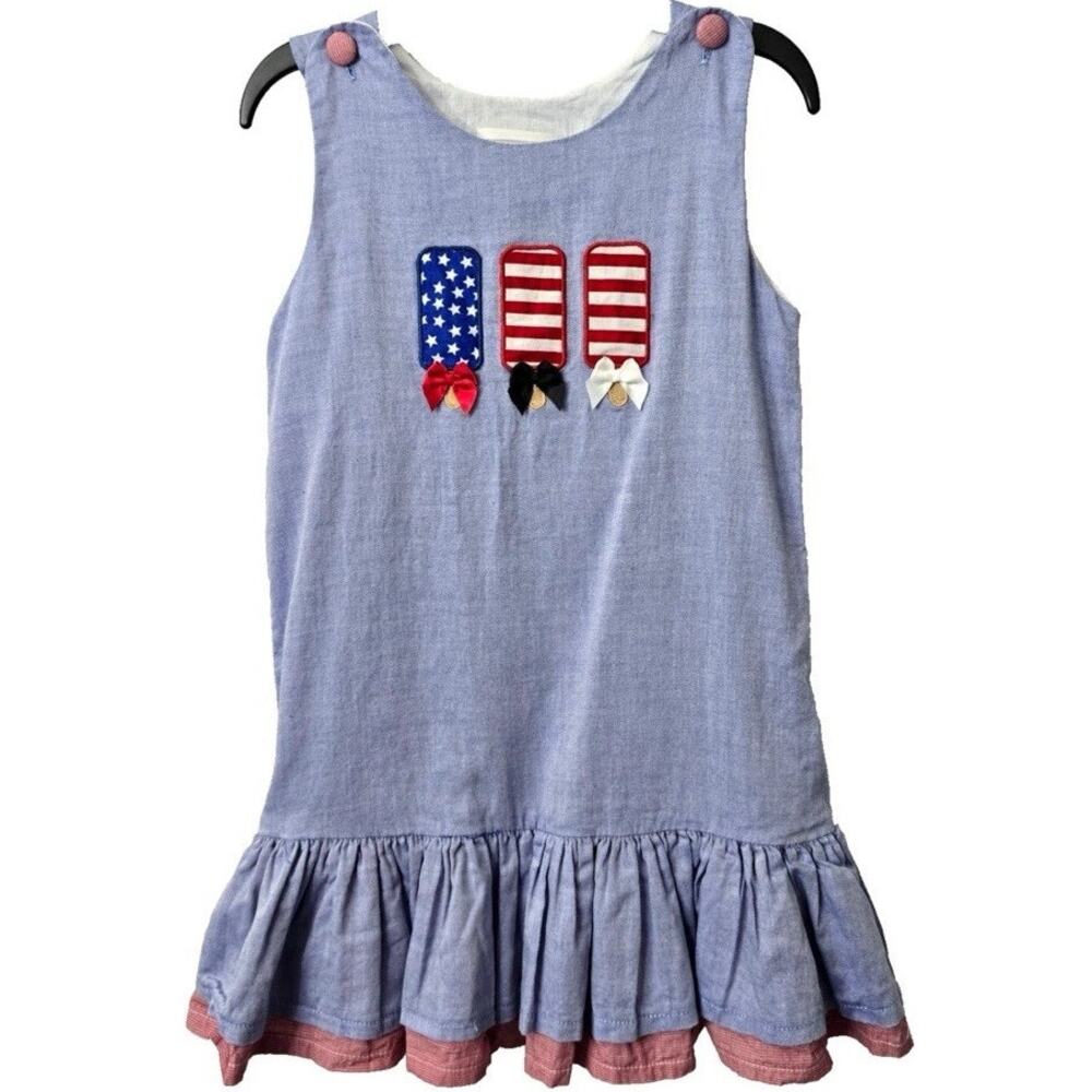 Lil Cactus Toddler Girls Patriotic Popsicle Dress 2T Fourth of July Ruffle
